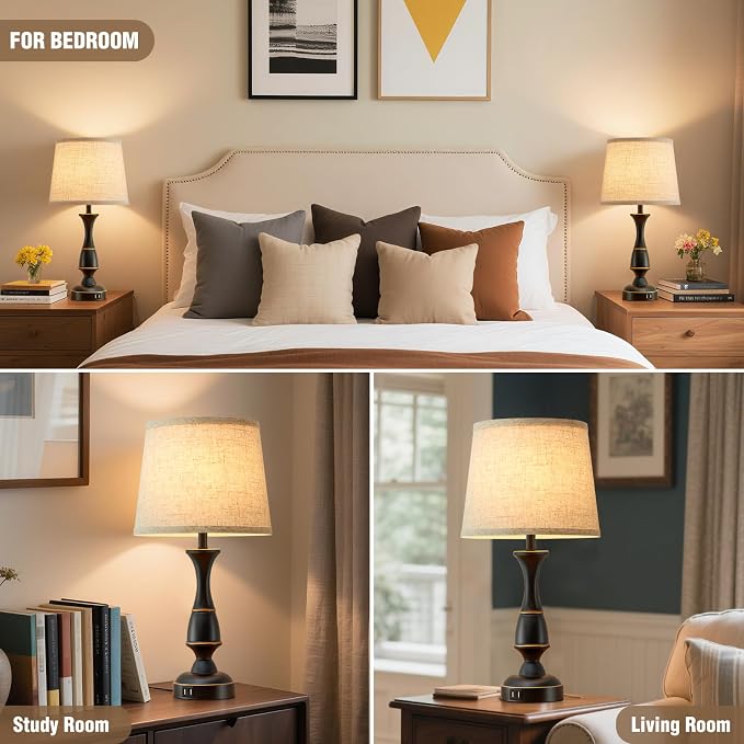Luvkczc Touch Table Lamps Set of 2, Dimmable Nightstand Lamps - Image 6