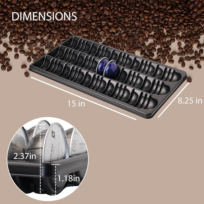 Coffee Pod Storage holder, Drawer Insert tray Holds 60-90pods Compatible - Image 2