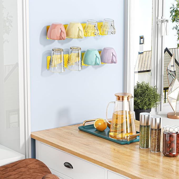 Mug Holder Wall Mounted, 2 Pack Coffee Cup Hooks, Metal Mug Rack - Image 3