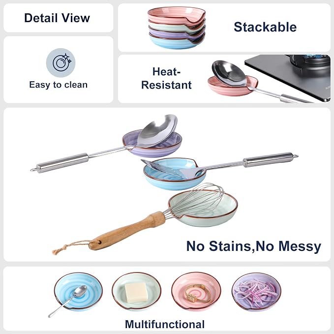 Selamica Ceramic Spoon Rest, 4.8 Inch Spoon Rest - Image 4