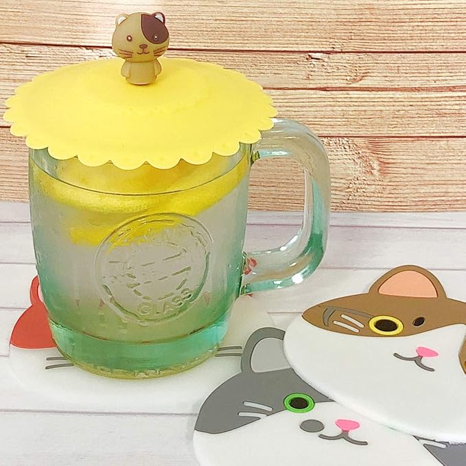Wrapables® Cute Animal Silicon Cup Lids, Anti-Dust Airtight Mug Covers - Image 3