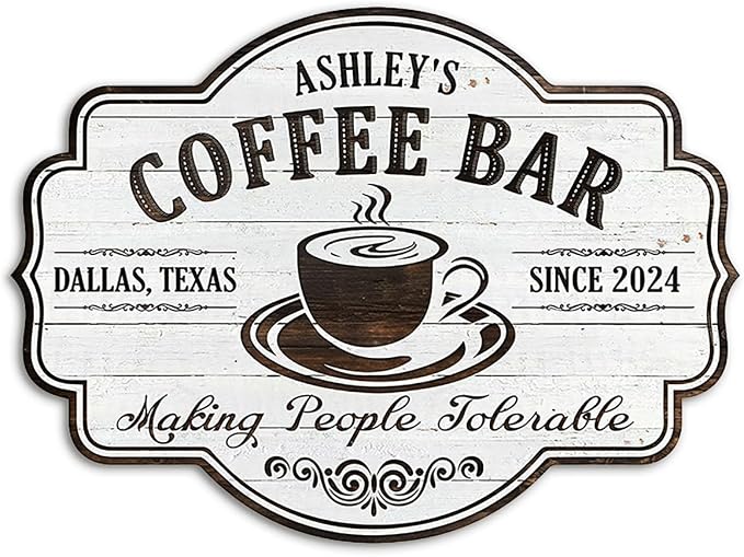 THUYPT Personalized Coffee Sign, Coffee Wooden Sign Plaque Wall Hanging Coffee by Thuypt