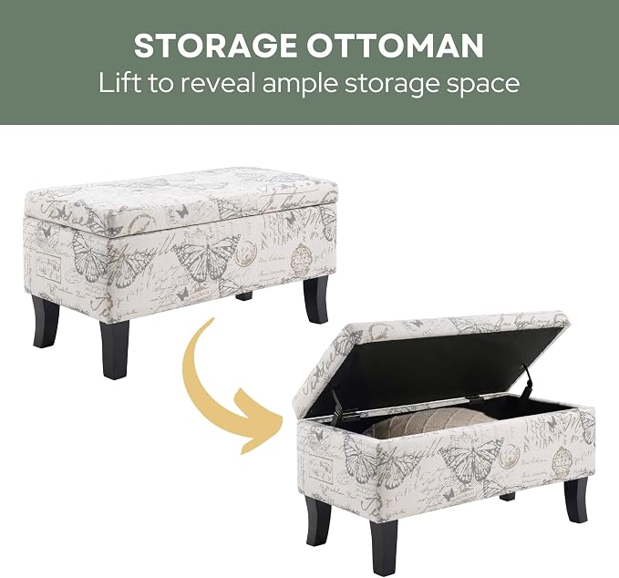 Convenience Concepts Designs4Comfort Winslow Storage Ottoman Bench 32" - Image 8
