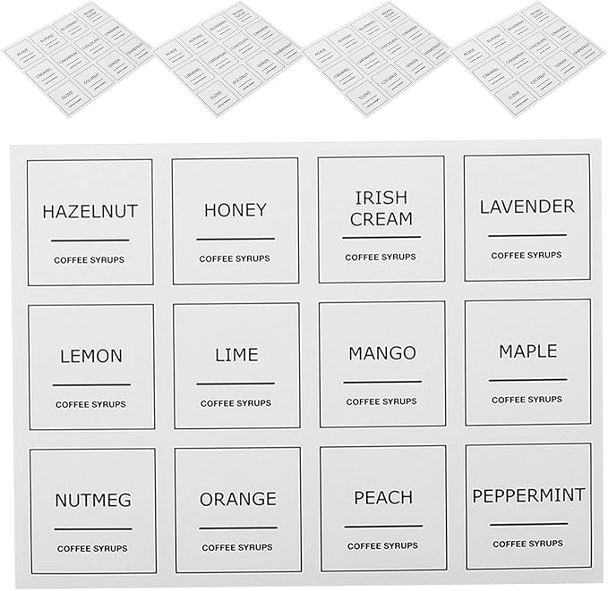 Generic 5 Sets Coffee Syrup Labels by Unknown