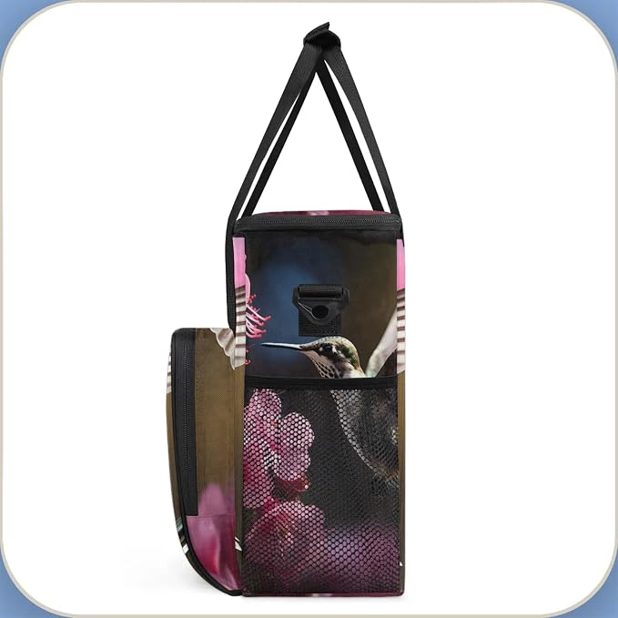 Hummingbirds And Flowers Coffee Maker Carring Bag, Large Insulated Storage - Image 4