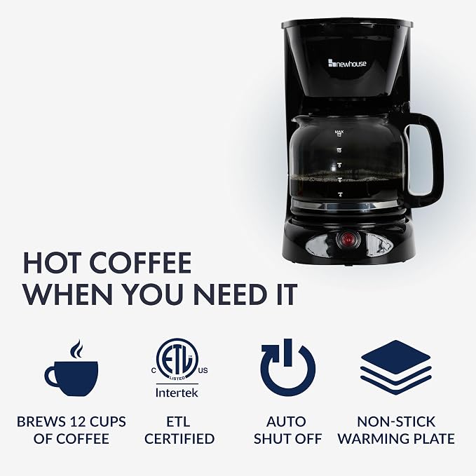Newhouse Electric Coffee Machine NHCM-001-12, 12-Cup Coffee Maker - Image 3
