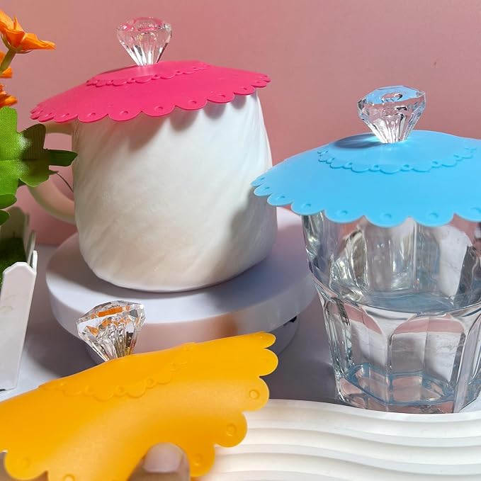 flower Silicone Cup Covers, Flexible Mug Covers, Tea Pots, Hot Cup Lids - Image 6
