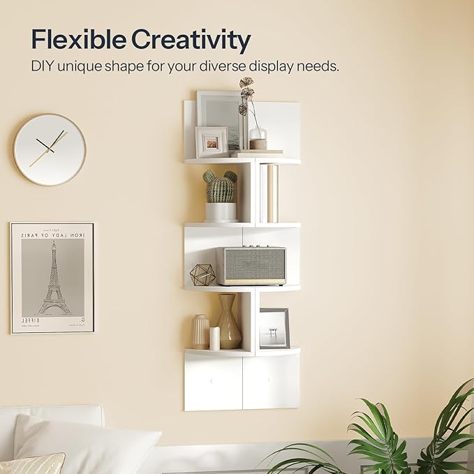 HOOBRO Corner Shelf Wall-Mounted, 4-Tier Corner Bookshelves - Image 5