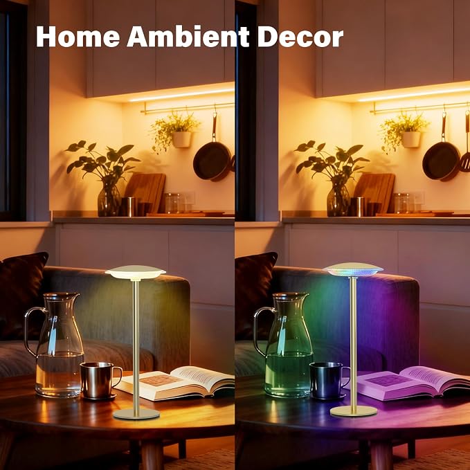 LED Cordless Table Lamp Rechargeable Battery Desk lamp, Brightness Dimmable - Image 4