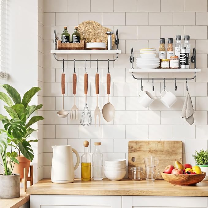 Olakee Floating Wall Shelves for Kitchen Bathroom Coffee Nook - Image 8