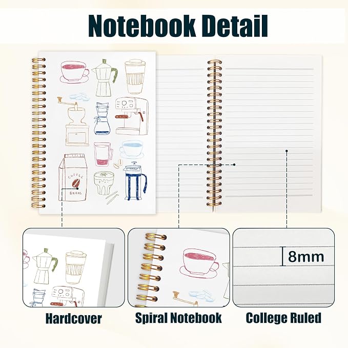 kunlisa Funny Coffee Gifts Spiral Notebook Journal 5.5x8.3, Gifts - Image 2