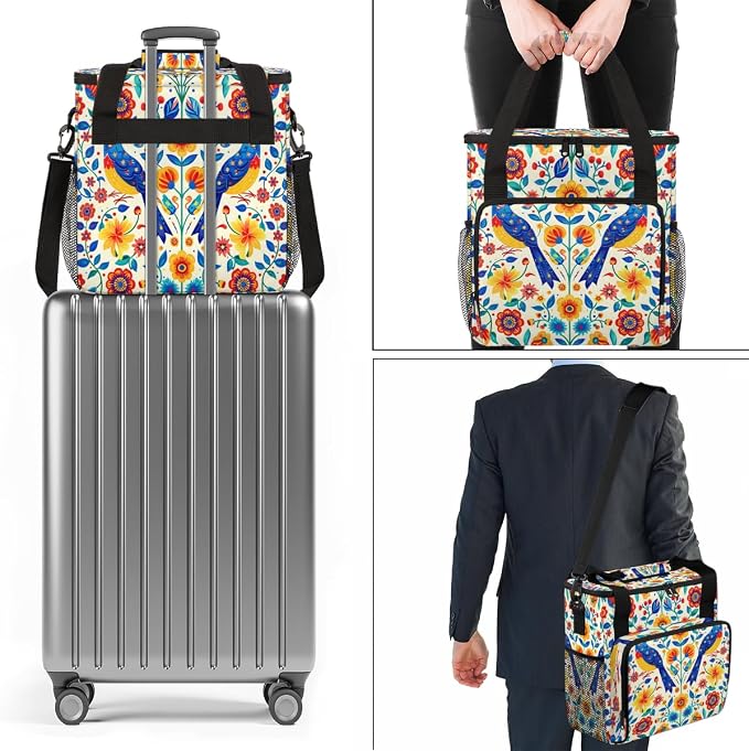 Otomi Birds Coffee Maker Travel Bag, Portable Storage Tote Bag - Image 7