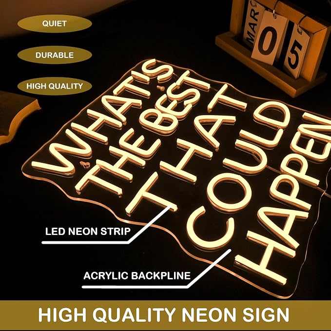What's The Best That Could Happen Neon Sign Bars Adjustable Brightness Art neon - Image 3