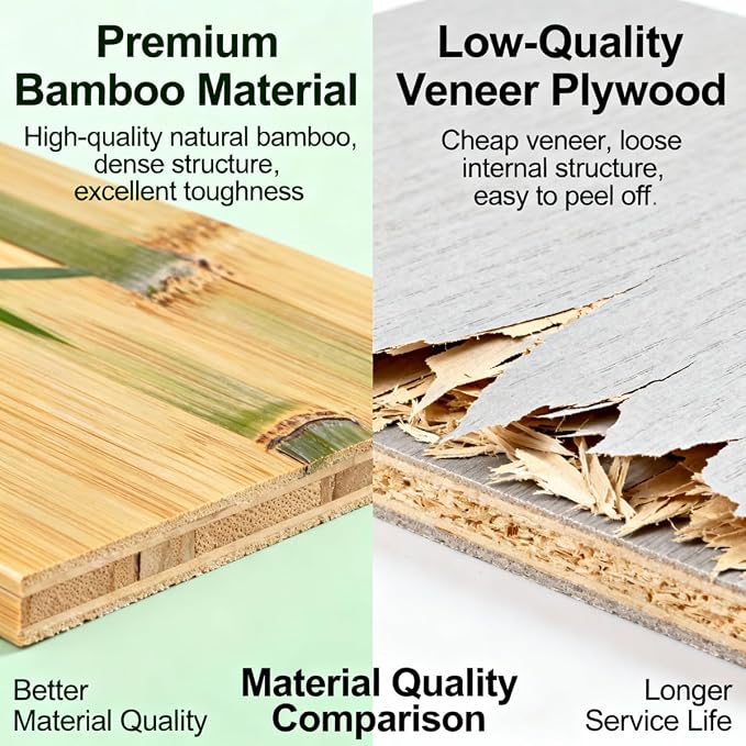 Natural Bamboo Coffee Station Organizer, 2-Tier Wooden Kitchen Counter Shelf - Image 4