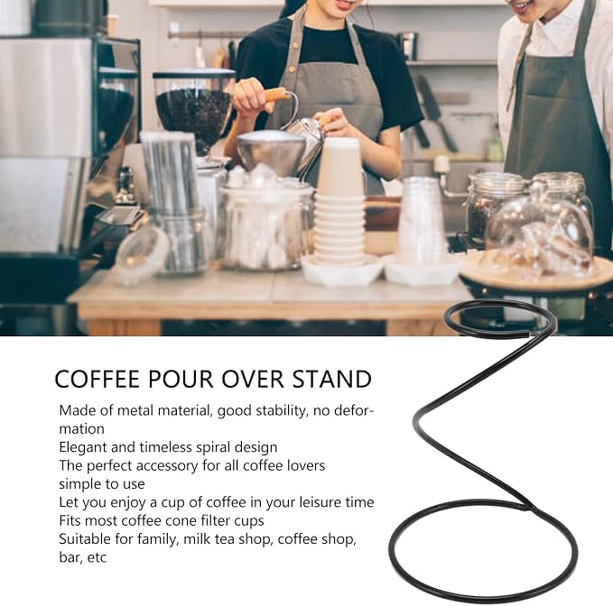 Spiral Coffee Dripper Stand, Stainless Steel Filter, Reusable Metal Filter - Image 3