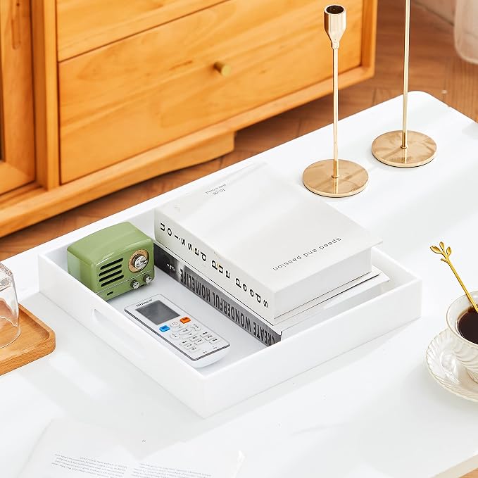 Glossy White Acrylic Serving Tray - Image 5