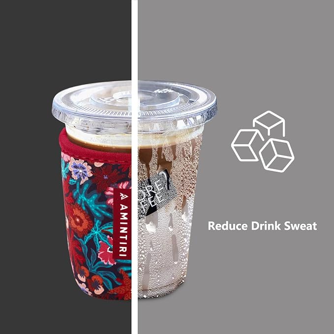 3 Pack Reusable Sleeve for Iced Coffee Cup, Coffee Neoprene Sleeve for Iced&Hot - Image 2