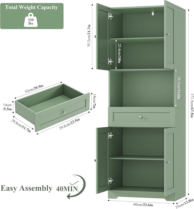 Tall Bathroom Storage Cabinets - Image 3