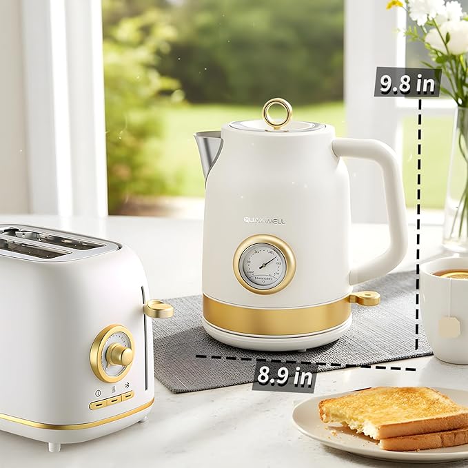 Retro Electric Kettle, 1.7L 304 Stainless Steel Tea Kettle - Image 6