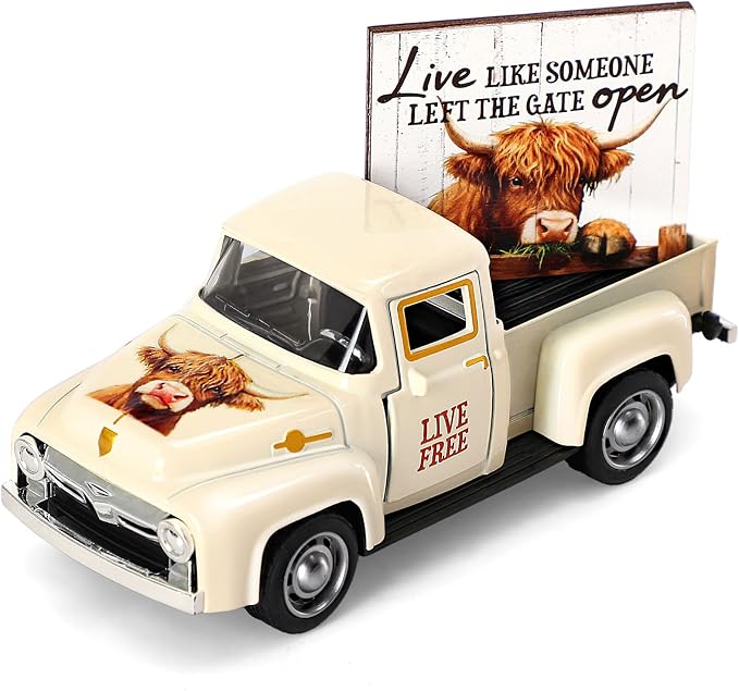 Huray Rayho Highland Cow Metal Truck Decor - by HurayRayho