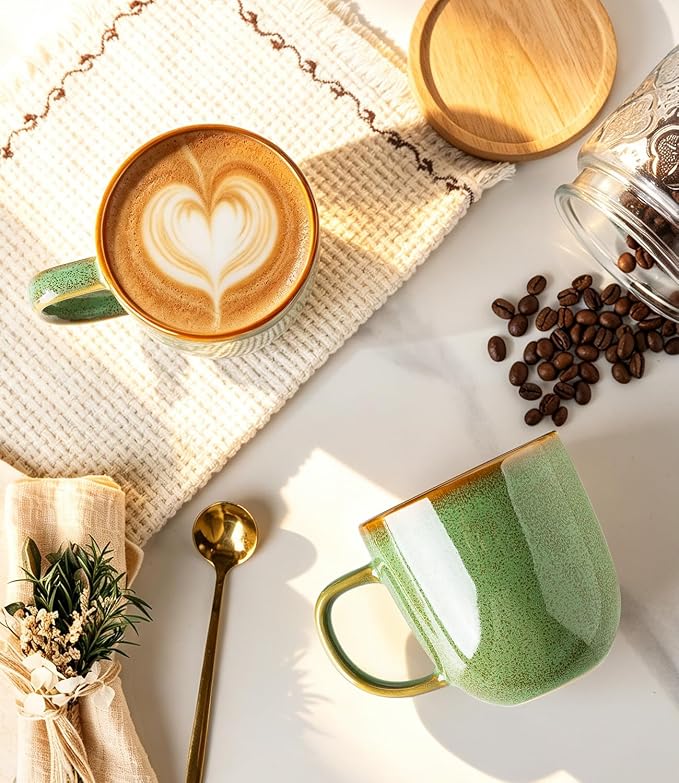 LERATIO Ceramic Coffee Mugs Set of 6, 12oz Handmade Coffee Mugs Set - Image 3