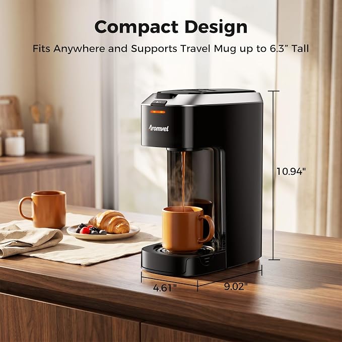 Single Serve Coffee Maker for K Cup Pods, One Button Coffee Maker, 6-14oz Brew - Image 7