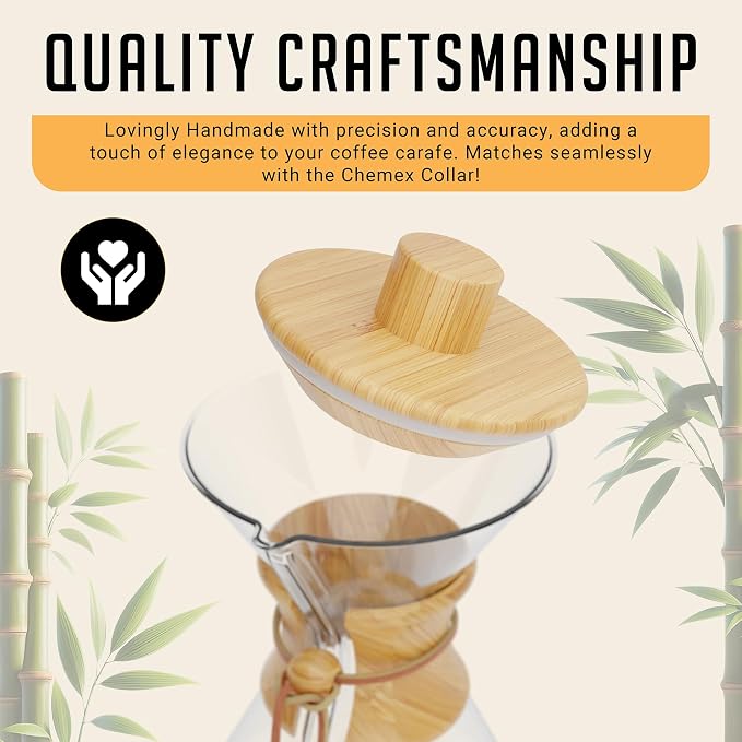 HEXNUB Pour Over Lid for Chemex Coffee Maker Bamboo Heat Retaining Cover | - Image 5