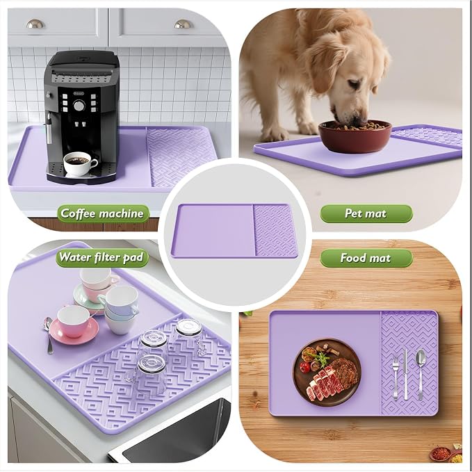 Silicone Coffee Mat with Raised Edges 19" x 12" – Waterproof Countertop Mat - Image 6