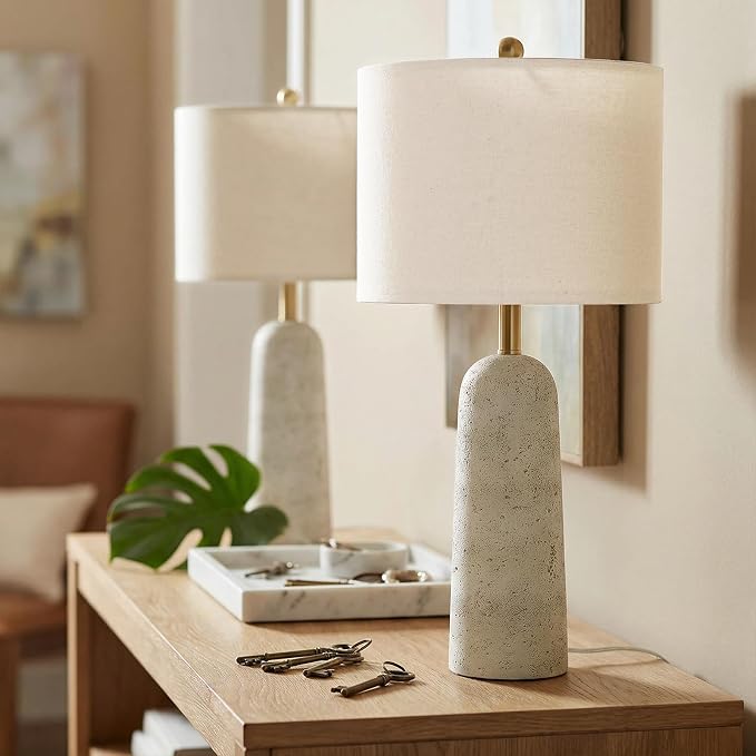 BOBOMOMO 27.25" Modern Table Lamp Set of 2, Lamps - Image 3