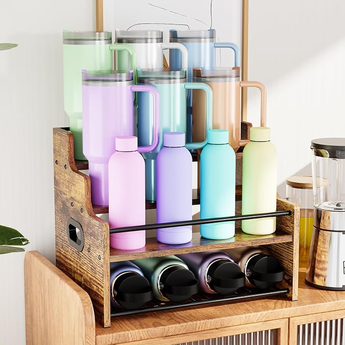 KLM 4-Tier Wood Display Shelf, Countertop Bar Stand - Image 9