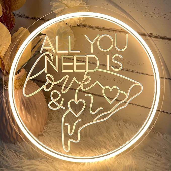 All You Need Is Love &Pizza Neon Sign by ZPLNOSIN