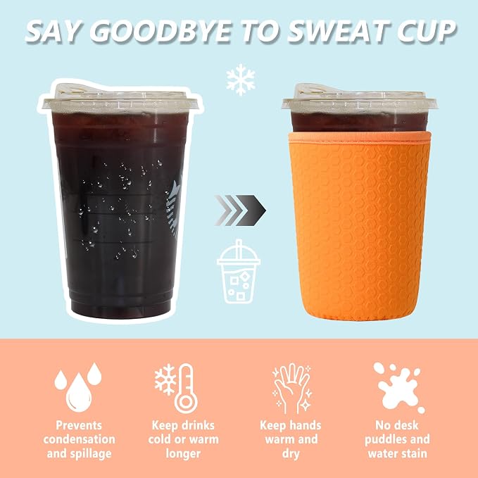 3 Pack Reusable Iced Coffee Sleeves - Image 4