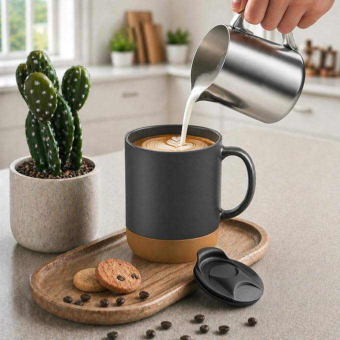 DOWAN Coffee Mugs, 15 oz Mug Set of 2, Large Ceramic Coffee Mug - Image 7