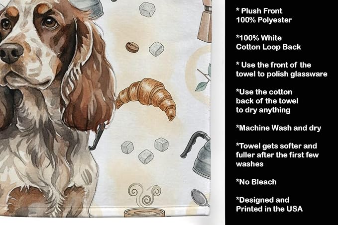 Caroline's Treasures Liver Roan English Cocker Spaniel Coffee Bar Kitchen Towel - Image 4
