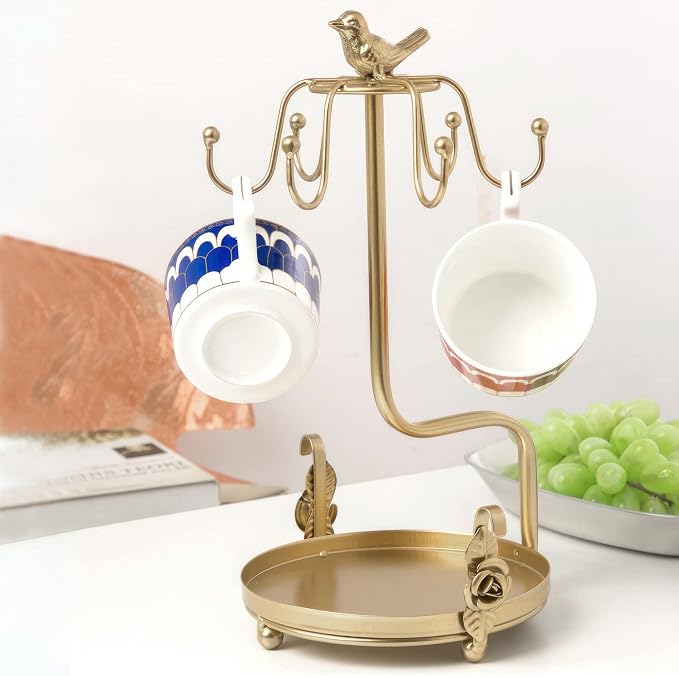 Gold Coffee Mug Tree Holder Countertop, Tea Coffee Cup Holders by LWXPAIYY