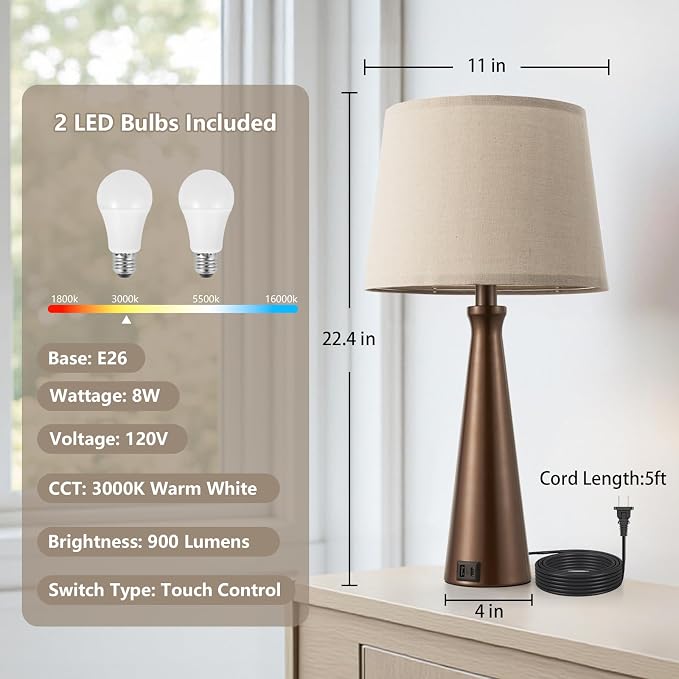 Seealle Modern Table Lamps Set of 2 - Image 6