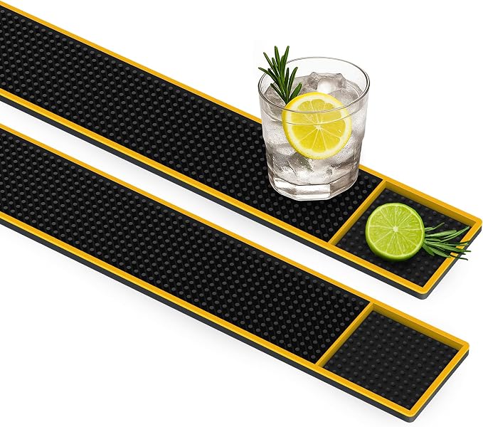 Gold Bar Mats 2 Pack – 24"x3" Slim Rubber Bar Rail & Spill Mat - Image 7