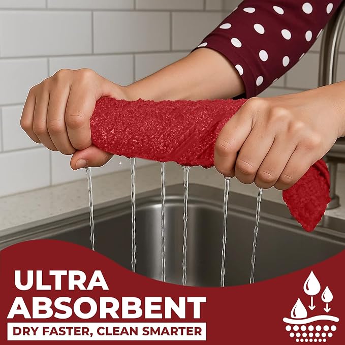 DAN RIVER Premium Red Kitchen Towels - Image 6