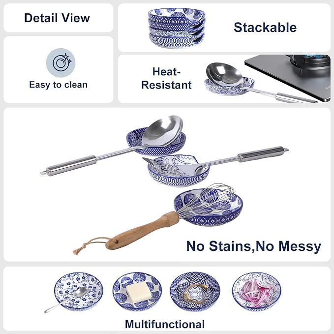 Selamica Ceramic Spoon Rest, 4.8 Inch Spoon Rest - Image 4
