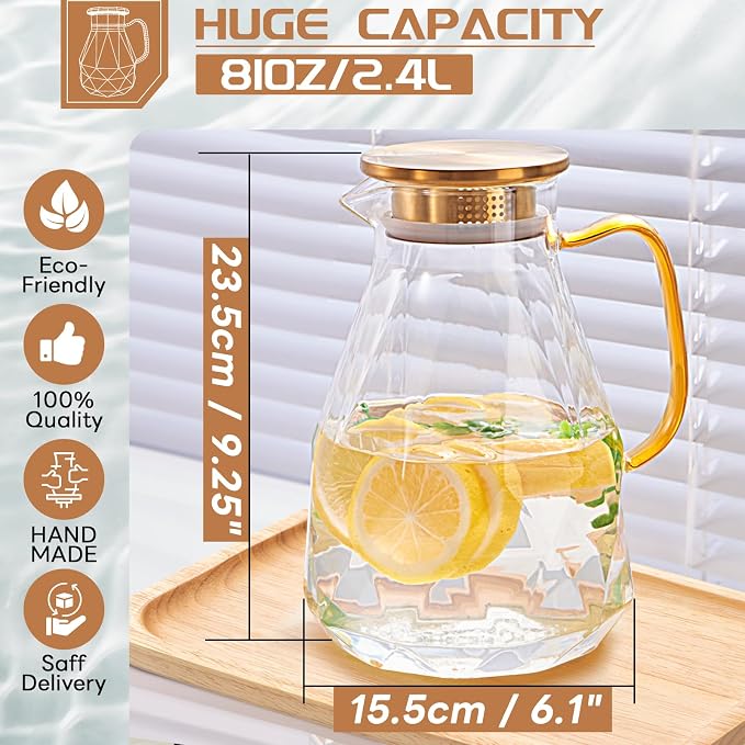 Glass Pitcher, 2.4Liter Water Pitcher - Image 2