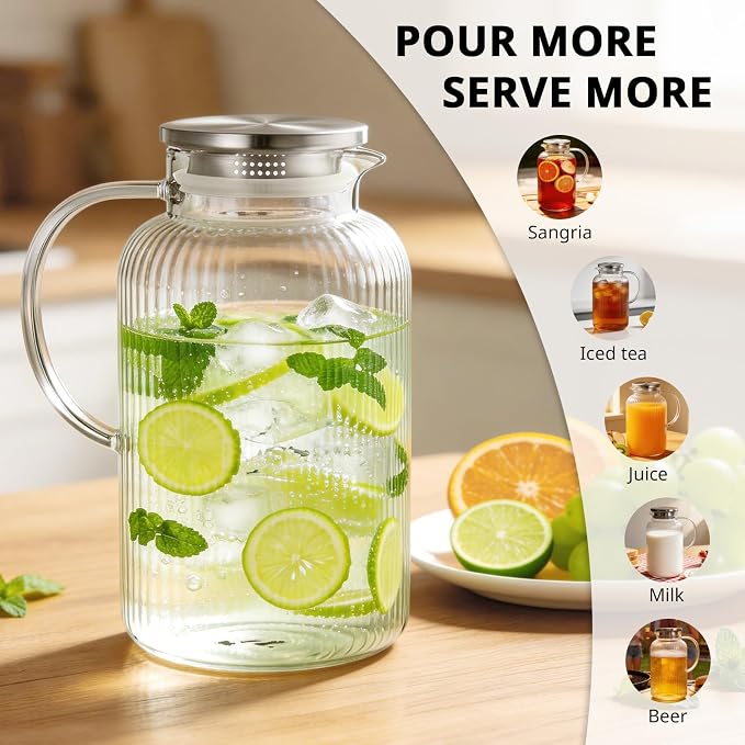Bivvclaz 1 Gallon Glass Pitcher - Image 7