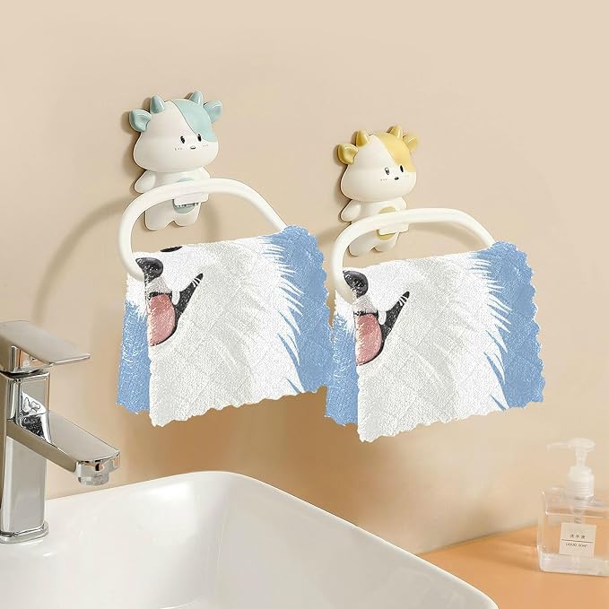 ALAZA Dish Towels Kitchen Cleaning Cloths Samoyed Dog Dish Cloths Absorbent - Image 5