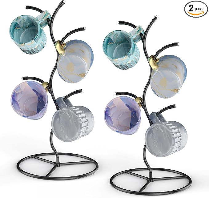 Beesini 2 Pack Mug Holder, Metal Coffee Mug Holders Tree, Decorative Mug Rack by Beesini