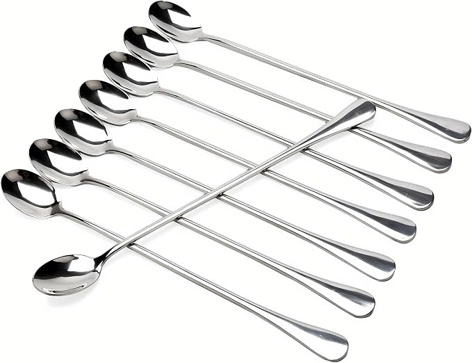 Long Handle Iced Tea Spoons, Tall Coffee & Latte Stirrers, Dessert Spoon Set by dhrbsx