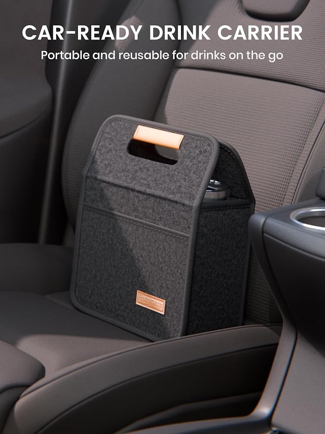 Fluxynara 2-Cup Reusable Felt Drink Carrier - Image 5