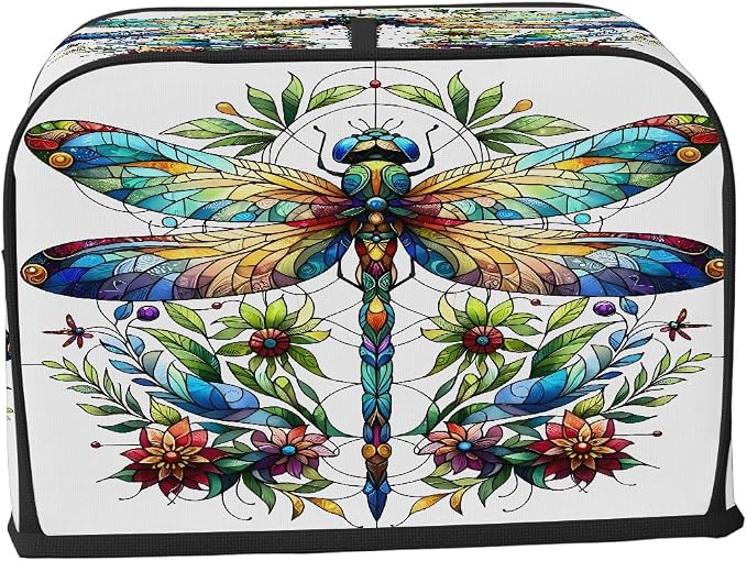 Animal Dragonfly Flower Toaster Cover 4 Slice Wide Slot Washable Appliance - Image 2