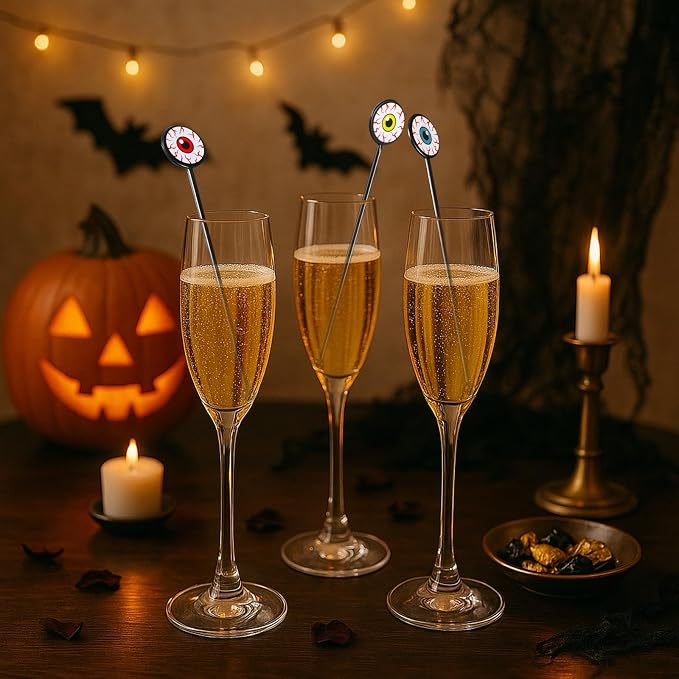 SiliFine 30 Pcs Halloween Swizzle Sticks Plastic Coffee and Cocktail Stirrers - Image 6