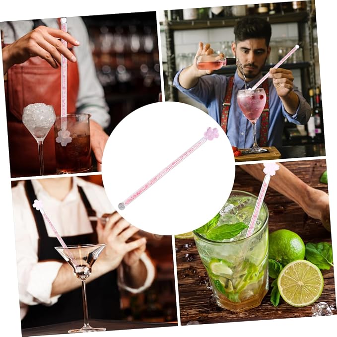 Harden Glass Sticks Stirrer Rod 6 Pack Cocktail Picks Bar Tools Drink Stirrer - Image 3