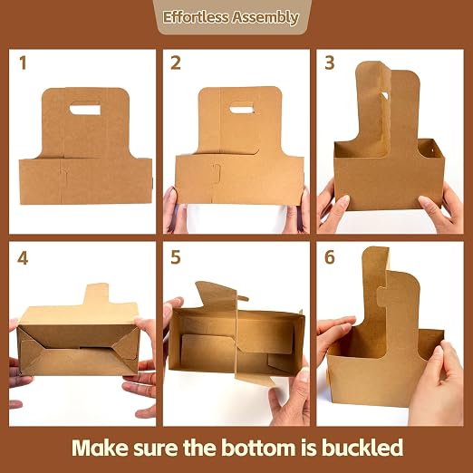 Nexboraque 50 Pack 2 Cup Kraft Drink Carrier - Image 4