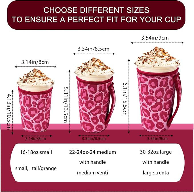 3 Piece Reusable Iced Coffee Sleeves Java Sok Coffee Sleeves - Image 4